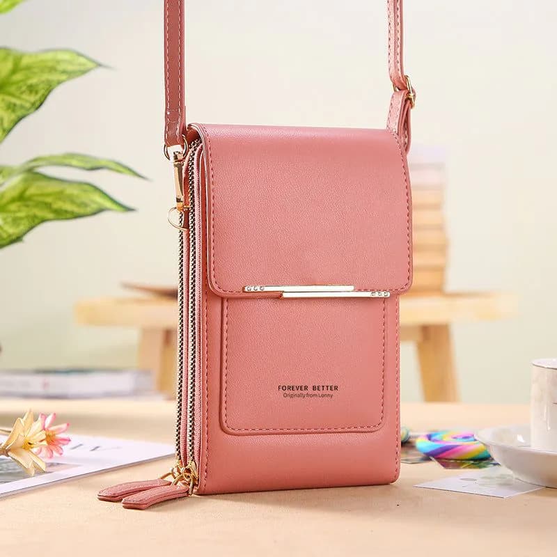 image-2022 new touch screen mobile phone bag female small oblique cute mobile phone small bag fashion wallet vertical section