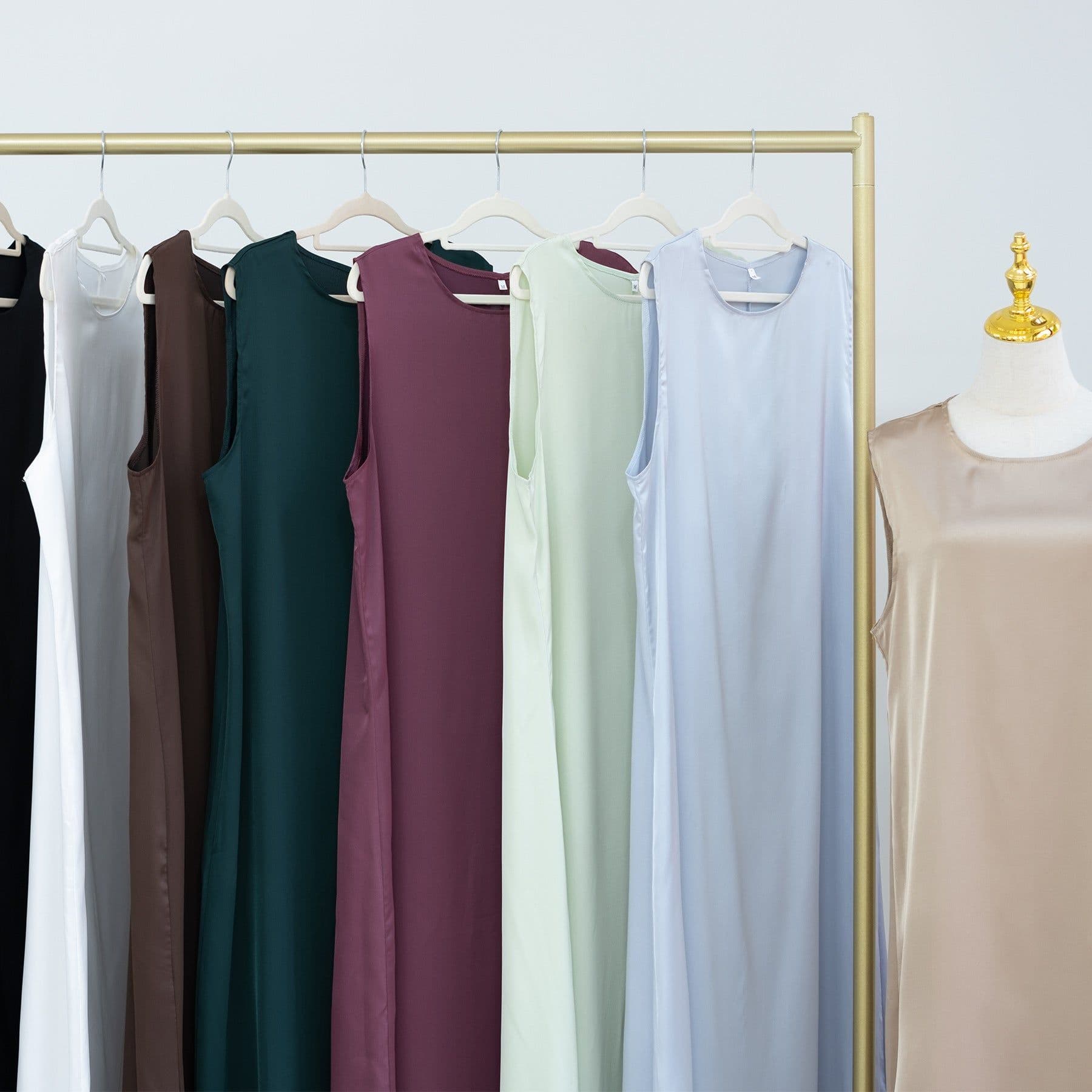 image-Loriya Summer Sleeveless Long Skirt - Macaron Solid