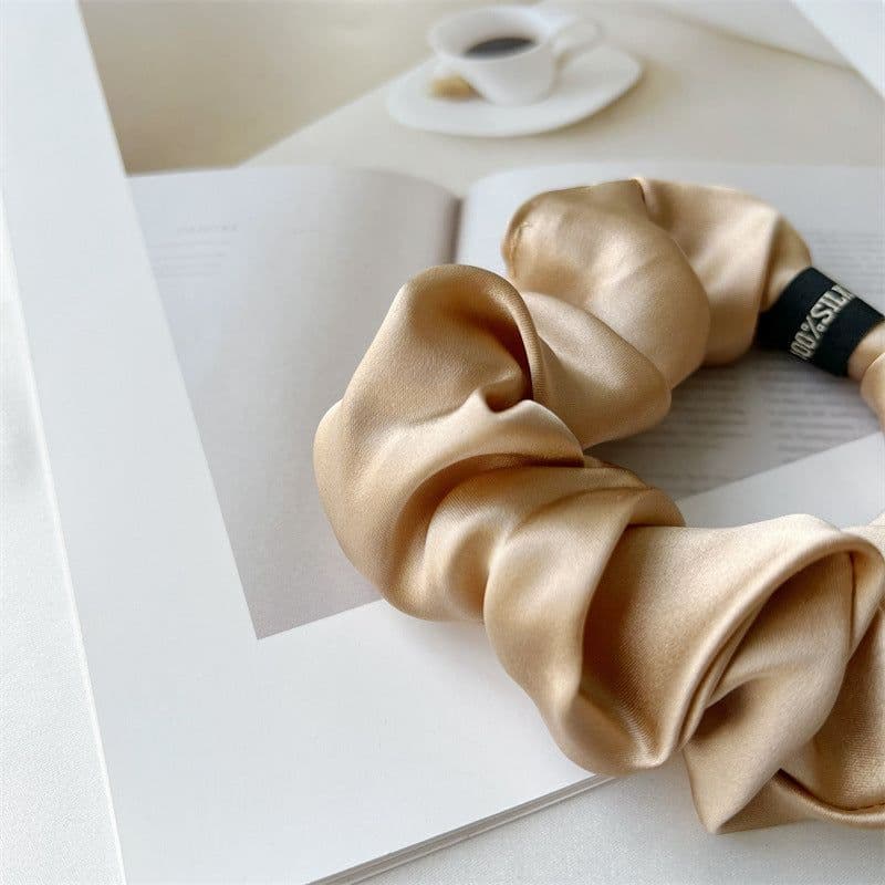 image-Silk Satin Hair Ring - Navy Blue Korean Style