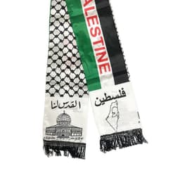 image-Palestinian Flag Satin Scarf 14*130 cm Ethnic Wedding Decoration