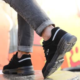 image-SVKAGHEBS Safety Work Shoes - Steel Toe Anti-Smash Leather