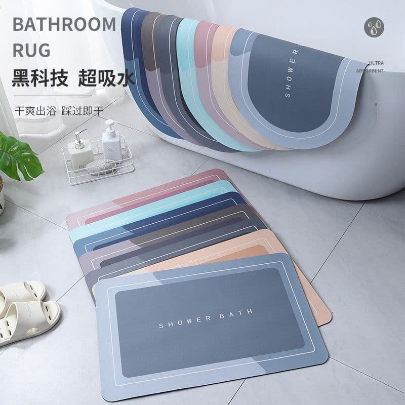 image-Sky Blue Diatom Mud Bathroom Mat - 50*80cm Nordic
