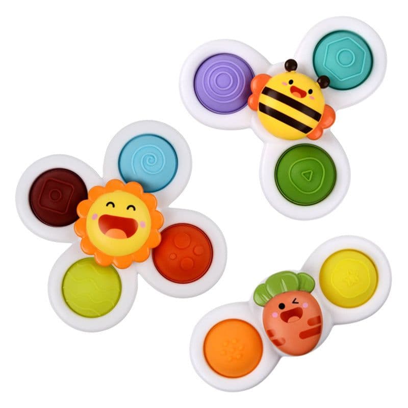 image-Children's Spinning Flower Bubble Gyro Bath Toy
