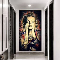 image-One color watercolor geometric woman classic actress Marilyn Monroe mural paintings HD frameless painting core generation