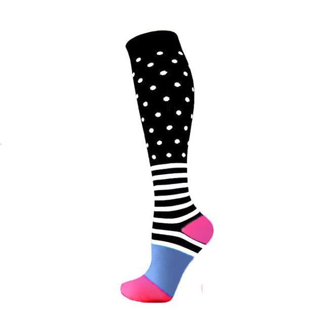 image-Cross-border Nurse Leggings Cute Long Tube Women's Socks Sports Cartoon Plaid Leopard Print Sports Pressure Socks Spot Wholesale