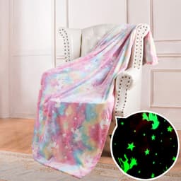 image-Luminous Double-Sided Flannel Blanket, Kids' Air-Conditioning Quilt, Maroon, 152x127CM