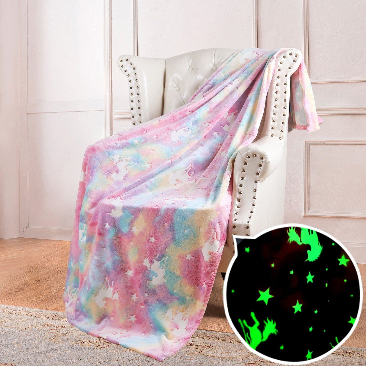 image-Luminous Double-Sided Flannel Blanket, Kids' Air-Conditioning Quilt, Maroon, 152x127CM