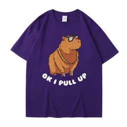 image-Cross-border independent station new summer cartoon cute Harajuku style printed cotton short-sleeved men's and women's T-shirt tops