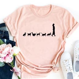 image-Cute Cat Print T-Shirt - Milk Silk 5XL Short Sleeve