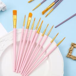 image-Boyixuan 10-Piece Brush Set - Oil Painting Acrylic Gouache