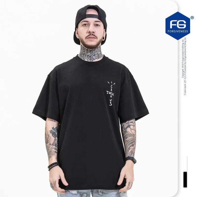 image-FORGIVENESS Men's T-Shirt - Black Cotton Loose Fit