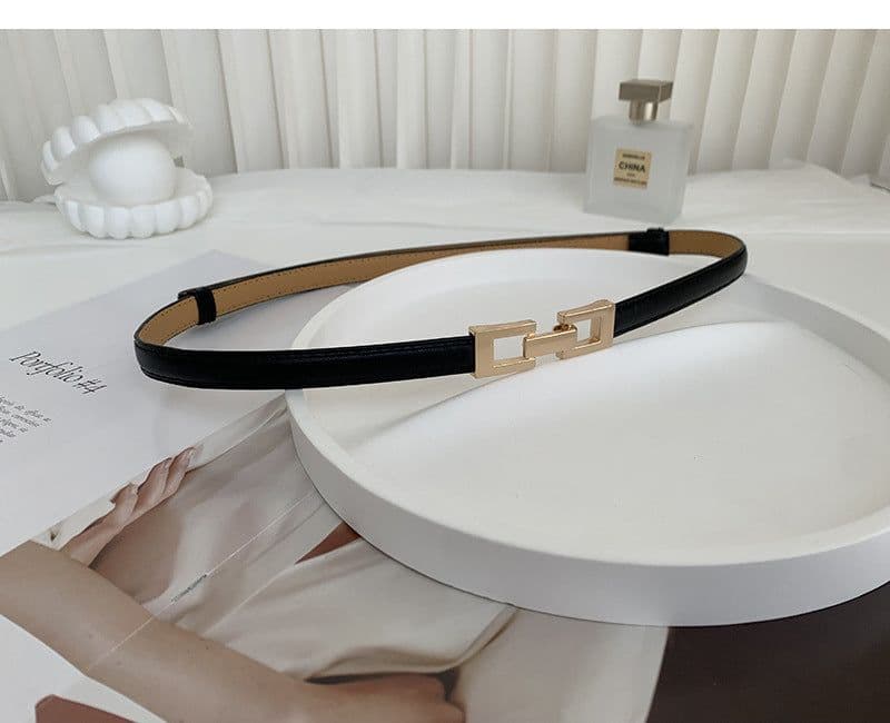 image-Korean Buckle Belt for Women, Trendy Camel Alloy, Fall 2022
