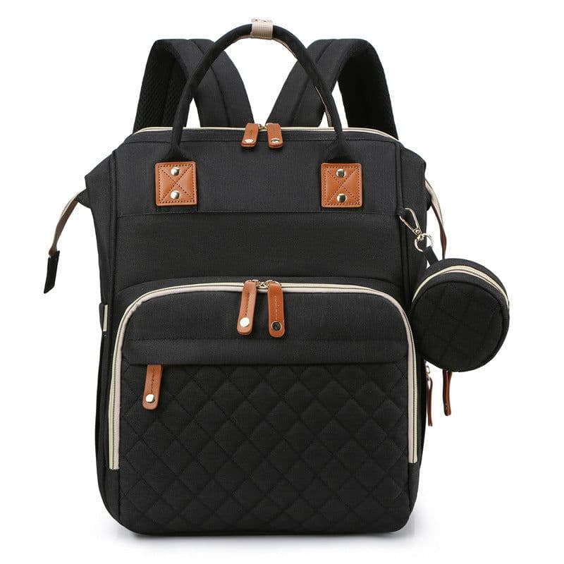 image-New portable mummy bag, baby crib, stroller backpack, lightweight mother and baby bag, multi-function large capacity mother bed bag