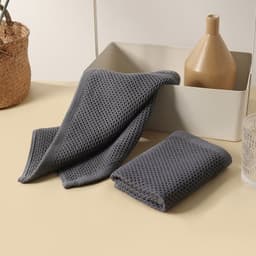 image-Cotton Kitchen Towel - Beige Honeycomb Absorbent