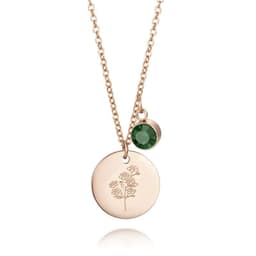 image-Source Manufacturer Fashion Stainless Steel Necklace European and American Flower Twelve Birthstone Necklace Jewelry Female Titanium Steel Necklace
