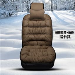 image-Plush winter car seat cushion three pieces down cotton full car cover cushion cover thick universal car cushion wool cushion winter