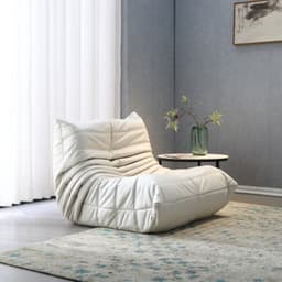 image-Ochao Yellow Velvet Lazy Sofa - Modern 66x50cm