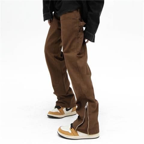 image-Men's Brown Straight Leg Jeans - Fleece Lined 3XL