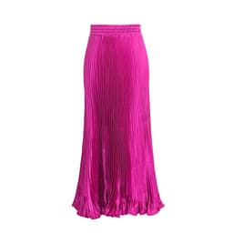 image-European Satin Metallic Pleated Skirt - Long, Elegant, One Size