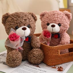 image-Teddy Bear Plush Toy Rose Bear Doll Valentine's Gift