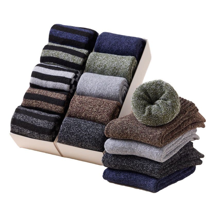 image-Men's Winter Velvet Thick Terry Socks - One Size Fits All