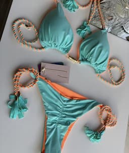 image-2022 New Backless Braided Rope Bikini Triangle Swimsuit European and American Multicolor Swimwear Spot Factory Wholesale