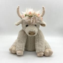 image-Little Huba Highland Cow Plush Doll - Brown 25cm
