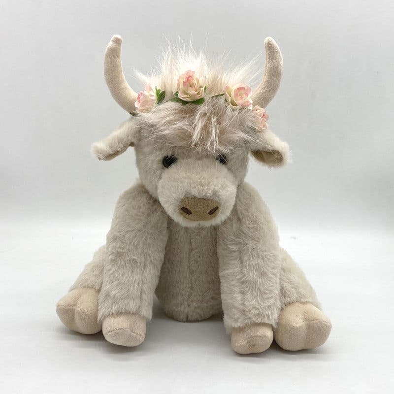 image-Little Huba Highland Cow Plush Doll - Brown 25cm