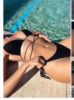 image-Women's Strappy Bikini Swimsuit - Spandex