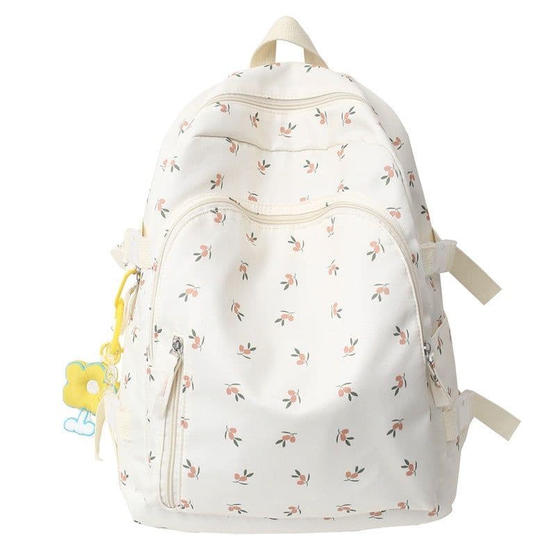 image-2022 Summer New Products Korean Street Trend Student Nylon Schoolbag Fashion Floral Casual Couple Backpack