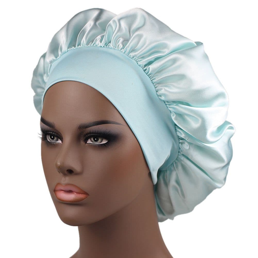image-Amazon hot selling wide strip wide brim high elastic headband night cap ladies chemotherapy cap hair care cap