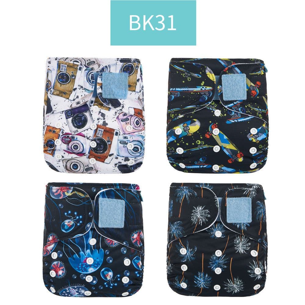 image-Happyflute 4-Pack Washable Training Pants - Waterproof Diapers for Infants 1-3 Years Old