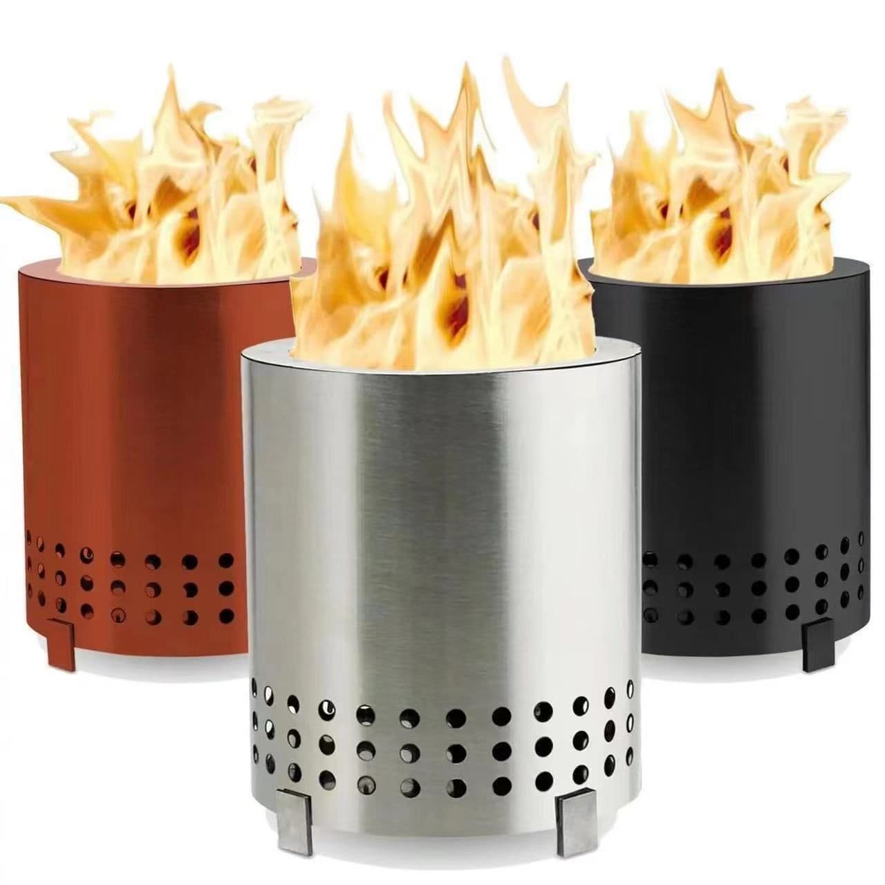 image-Portable Stainless Steel Camping Grill Iron Warmer - Small Outdoor Stove