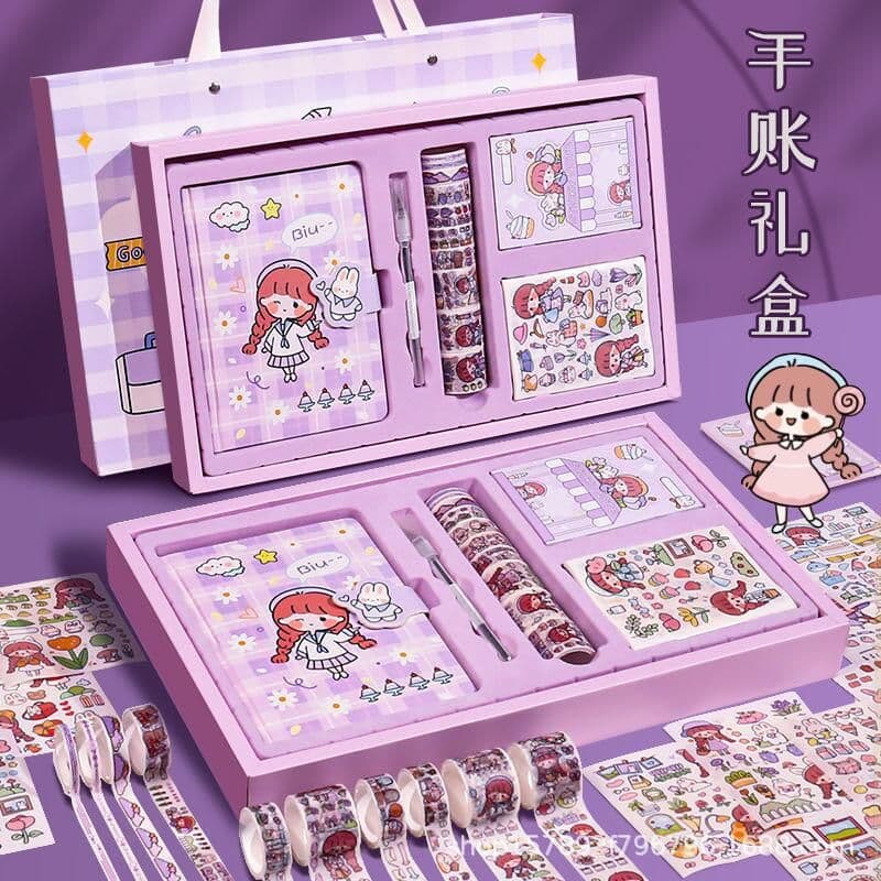 image-Ziyi Japanese Notebook Set - Cute Stickers Tape Gift