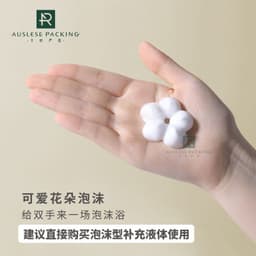 image-PetG Foam Sanitizer Bottle 300ml Flower Shape - Transparent Cosmetic Packaging