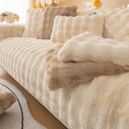 image-Sofa Cushion Cover Flannel White 75cm Modern