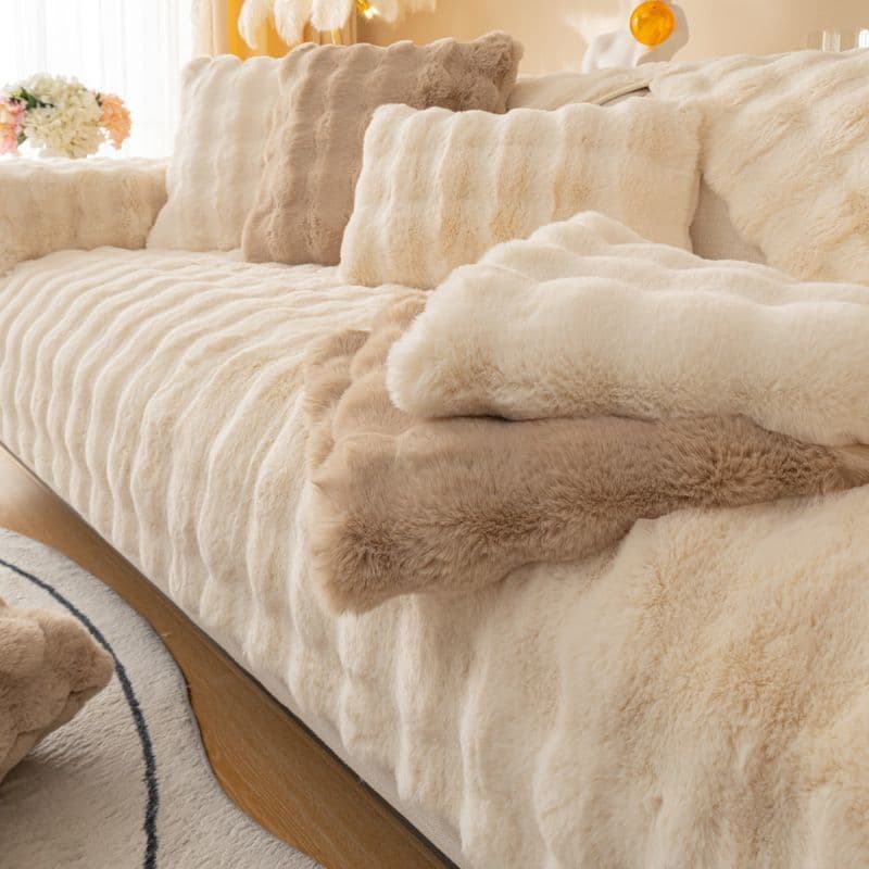 image-Sofa Cushion Cover Flannel White 75cm Modern