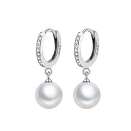 image-Pearl Earrings - Geometric Zircon Gold Plated