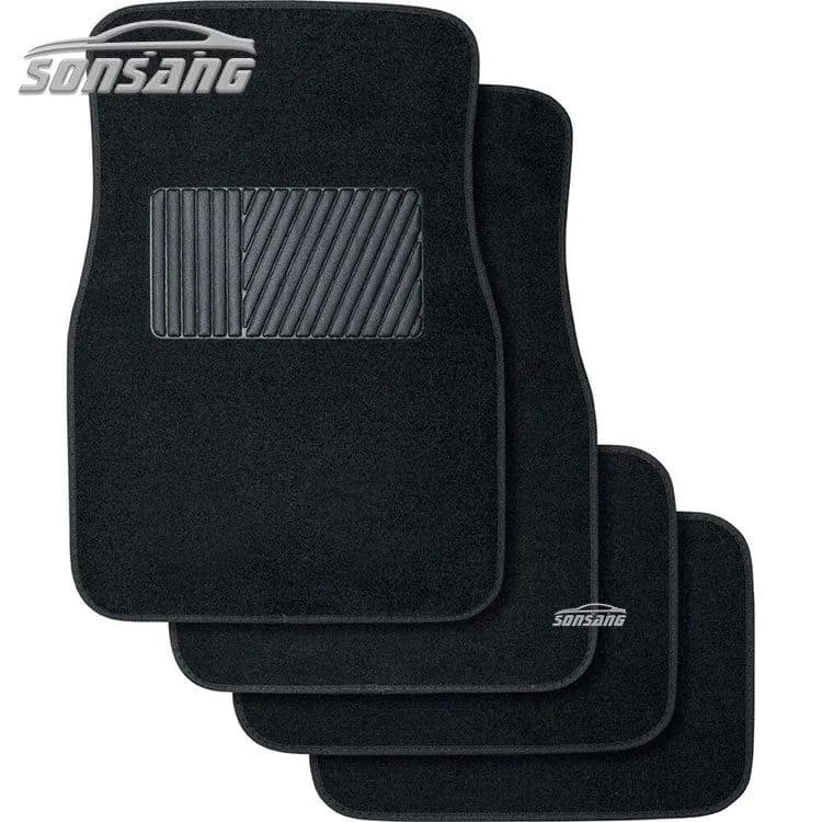 image-Car Floor Mats Set 4-Piece Universal Suede Black