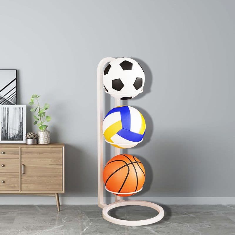 image-Five-layer basketball stand, three-layer and four-layer assembled ball rack, wrought iron rust-resistant storage rack, storage rack for organizing sports equipment