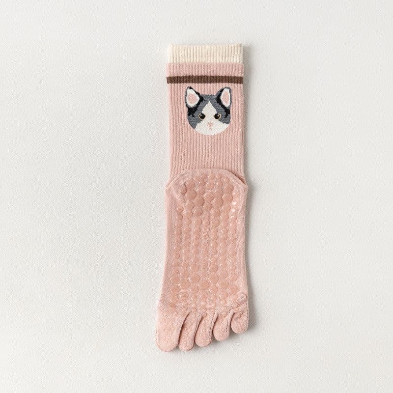 image-Yoga Socks Women's Non-Slip Five-Toe Cotton