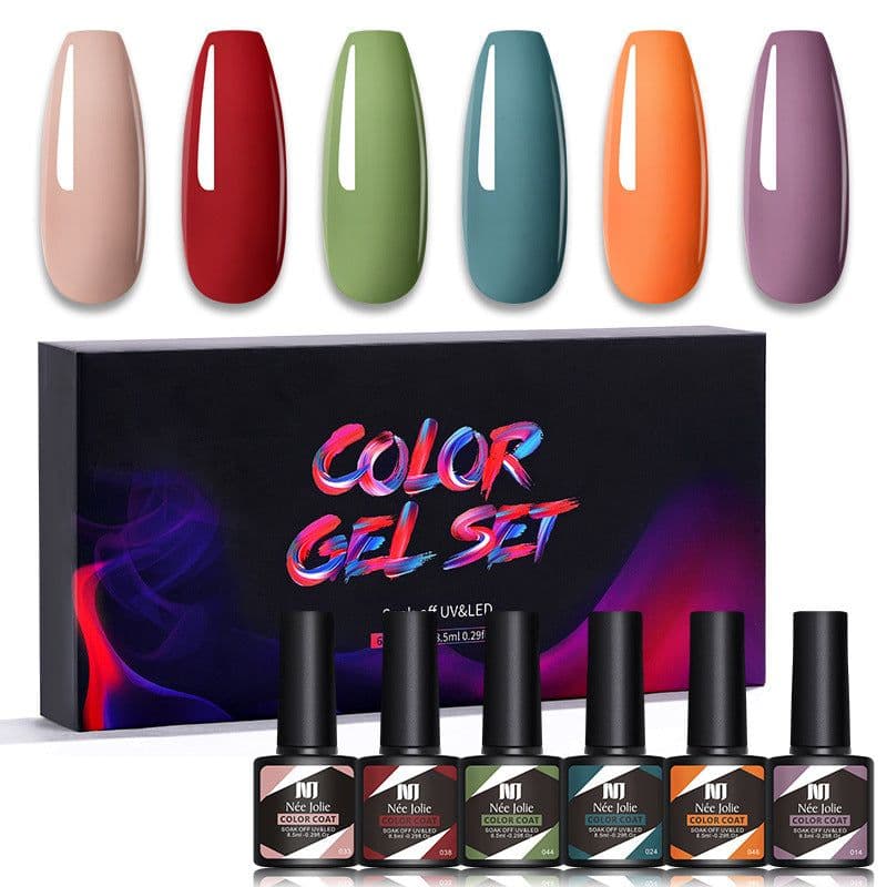 image-Nee Jolie UV Gel Nail Polish Set - 6 Colors 8.5ml