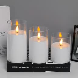 image-Zhu Sheng LED Candle - White Cylindrical Christmas LED Candle Set of 3
