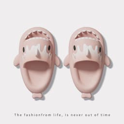 image-CHEDOIR Shark Slippers - Pink EVA Non-Slip Sandals Unisex