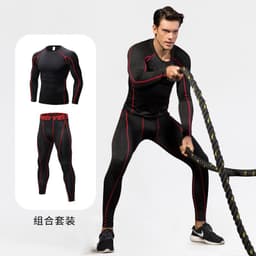 image-Men's Fitness Training Suit Black XXL
