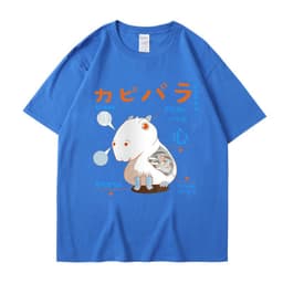 image-Men's Cartoon Hamster T-Shirt - Dark Gray Short Sleeve