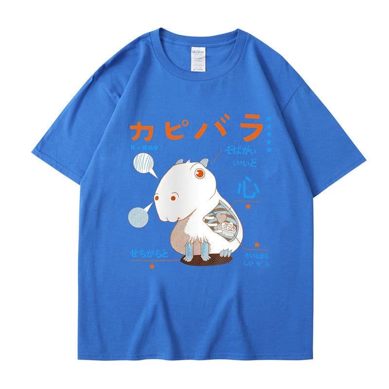 image-Men's Cartoon Hamster T-Shirt - Dark Gray Short Sleeve