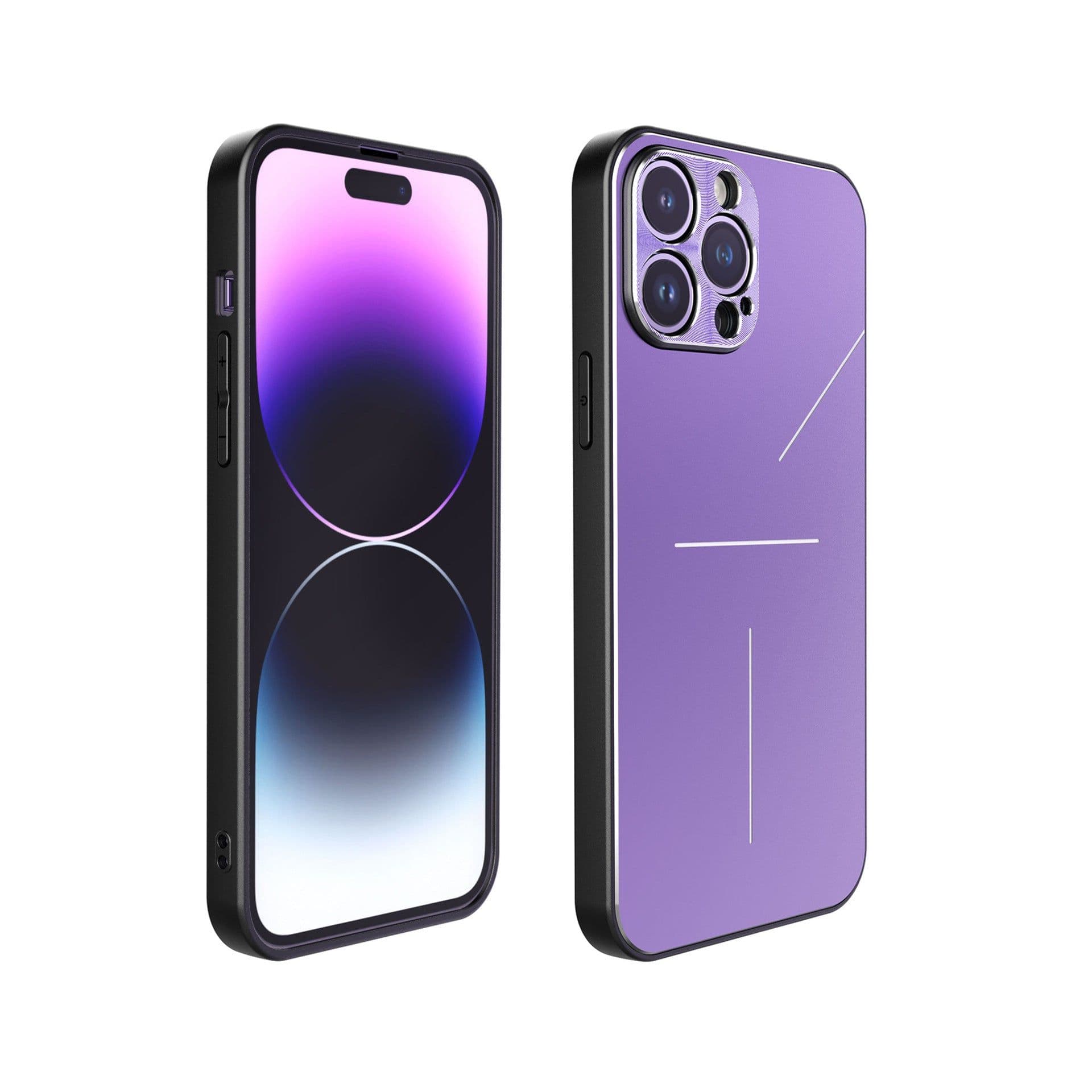 image-iPhone 15 Frosted Metal Back Case - Purple Anti-fingerprint Aluminum Alloy