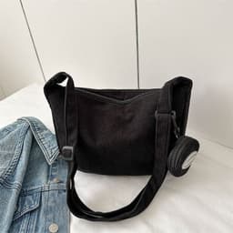 image-Women's Retro 2023 Canvas Crossbody Tote Bag - Khaki