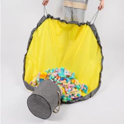 image-Lego Storage Bag - Yellow Bucket for Kids Toys